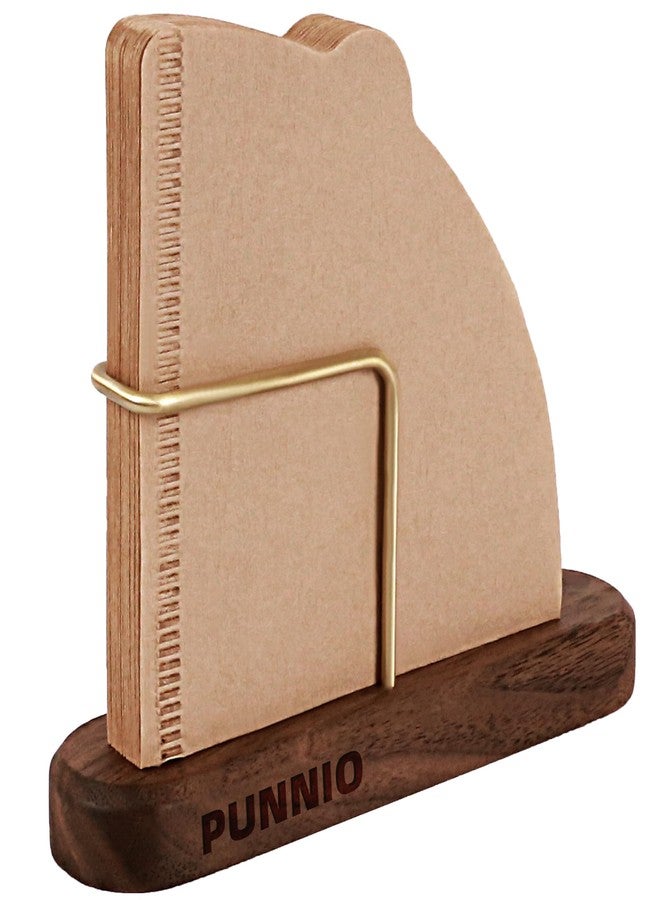 PUNNIO Coffee Filter Holder Storage, Wood & Brass Rack Coffee Filter Container for Coffee Bar/Home/Office, Compatible with #1/#2/#4/V60 Coffee Filter - Image 1